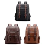 OUMANTU 975 PU Leather Large-capacity Travel Laptop Backpack Casual Schoolbag - Image 2