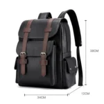 OUMANTU 975 PU Leather Large-capacity Travel Laptop Backpack Casual Schoolbag - Image 3