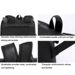 OUMANTU 975 PU Leather Large-capacity Travel Laptop Backpack Casual Schoolbag - Image 9