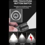 Mini TYPE-C Rechargeable White Laser LED Strong Light Long-Range Flashlight - Image 7