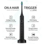 IPX7 Waterproof Smart Portable Sonic Electric Toothbrush with 6-brush Heads - Image 3