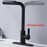 Pull-Out 4 Modes Waterfall Kitchen Faucet Hot/Cold Water Mixer Tap With Base - Image 5