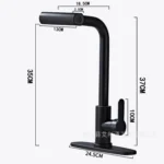 Pull-Out 4 Modes Waterfall Kitchen Faucet Hot/Cold Water Mixer Tap With Base - Image 7