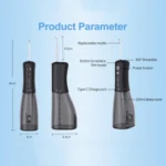 F500 IPX7 Waterproof 350ml Rechargeable Portable Handheld Pulse Electric Flosser - Image 3