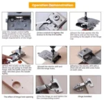 RUITOOL Stainless Steel Hinge Puncher Locator Adjustable Margin Quick Jig Woodworking Closet Door Hinge Punching Tool - Image 11