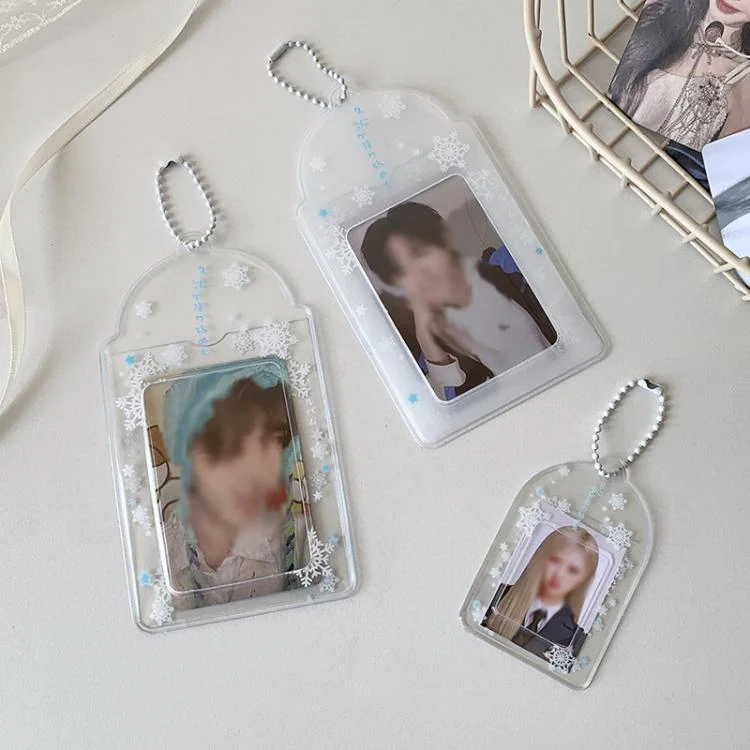 TBD06058063_B1.webp Hisocute Snowflake PVC Card Holder 1 inch 2 inch 3 inch Star Small Card Pendant Photo Case - Image 2