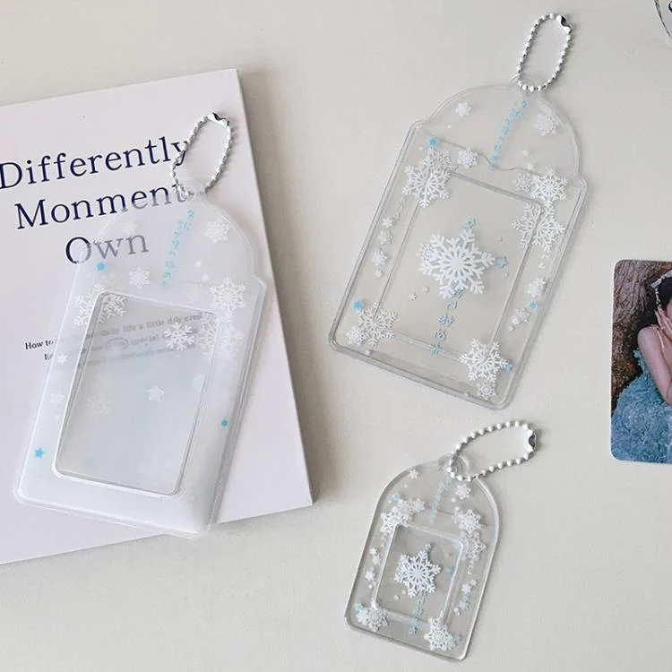 TBD06058063_B3.webp Hisocute Snowflake PVC Card Holder 1 inch 2 inch 3 inch Star Small Card Pendant Photo Case - Image 4
