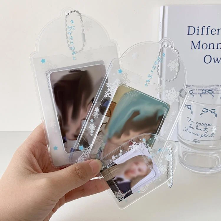 TBD06058063_B6.webp Hisocute Snowflake PVC Card Holder 1 inch 2 inch 3 inch Star Small Card Pendant Photo Case - Image 7