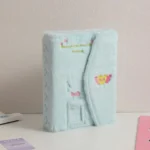 Hisocute Embroidered Plush Six Hole Magnetic Album A5 Card Album Binder Student Storage Booklet