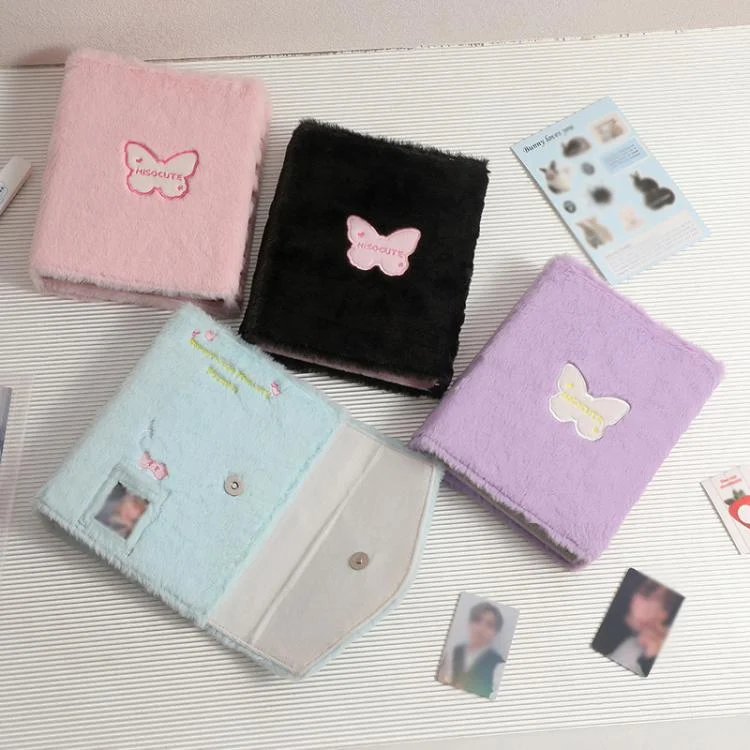 TBD06058067_B6.webp Hisocute Embroidered Plush Six Hole Magnetic Album A5 Card Album Binder Student Storage Booklet - Image 7