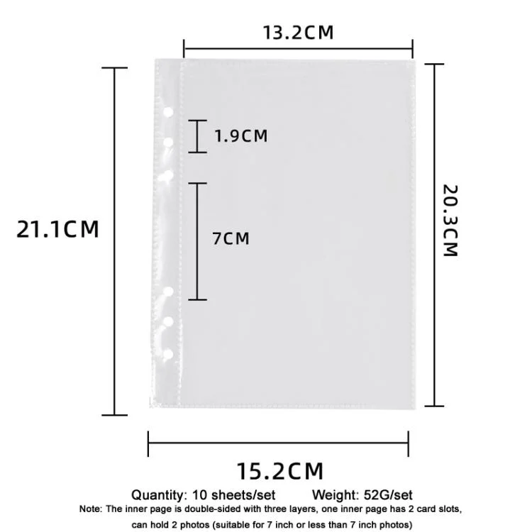 TBD0605807201A_1.webp 10pcs / Set A5 Binder Album Inner Pages 3 Inch Photo Album Girls Chasing Star Small Card Storage Booklet Photobook - Image 6