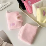 Hisocute Student Plush Pendant Coin Purse Snap Card Case Keychain Earphone Bag - Image 8