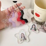 Hisocute Cartoon Pentagram 1 Inch Photo Frame Pendant Students Keychain Chasing Star Card Holder Pendant - Image 6