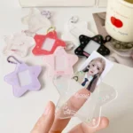 Hisocute Cartoon Pentagram 1 Inch Photo Frame Pendant Students Keychain Chasing Star Card Holder Pendant - Image 8