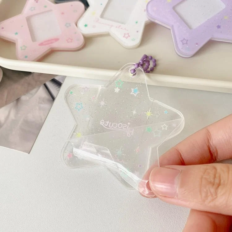 TBD06058085_B8.webp Hisocute Cartoon Pentagram 1 Inch Photo Frame Pendant Students Keychain Chasing Star Card Holder Pendant - Image 9