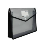 B4 Transparent File Pouch Expanding File Organizer Documents Bag with Snap Closure
