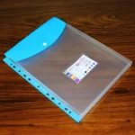 2pcs /Pack A4 Transparent Plastic File Folder 11-hole Loose-leaf Pocket with Snap Closure