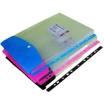2pcs /Pack A4 Transparent Plastic File Folder 11-hole Loose-leaf Pocket with Snap Closure - Image 2