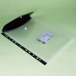 2pcs /Pack A4 Transparent Plastic File Folder 11-hole Loose-leaf Pocket with Snap Closure - Image 3