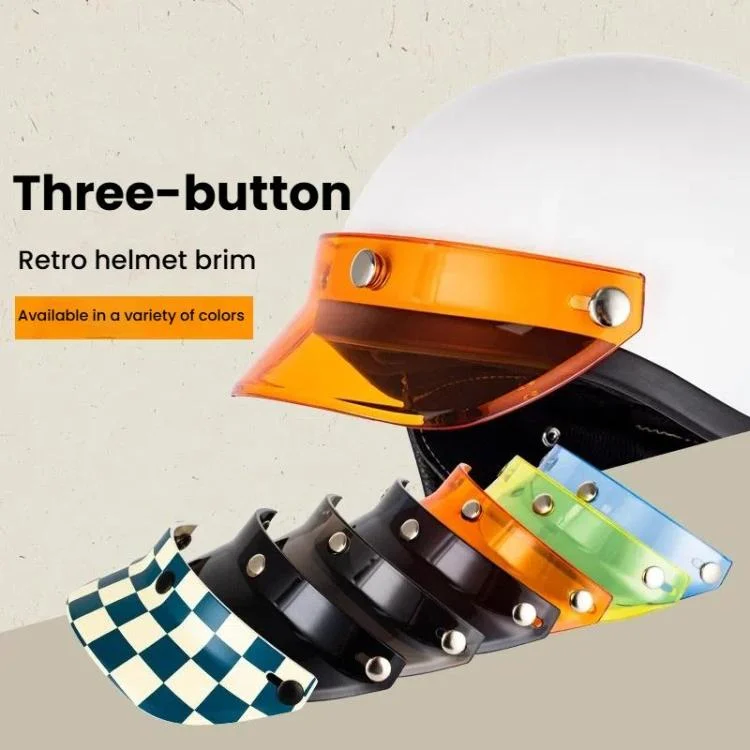 TBD06058152_B2.webp Motorcycle Helmet Brim Retro 3-Button Helmet Visor Sunshade Protection Half Helmet Hat Brim - Image 3
