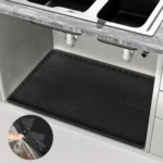 71 x 56cm Diamond Pattern Under Sink Cabinet Mat Kitchen Dishwasher Silicone Drainage Pad - Image 2