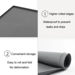71 x 56cm Diamond Pattern Under Sink Cabinet Mat Kitchen Dishwasher Silicone Drainage Pad - Image 4