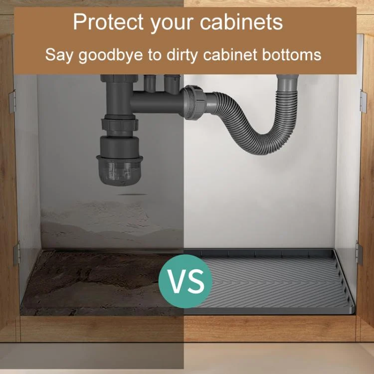 TBD06058196_B5.webp 71 x 56cm Diamond Pattern Under Sink Cabinet Mat Kitchen Dishwasher Silicone Drainage Pad - Image 6
