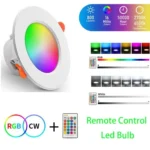RGB+White Light Ceiling Lamp Round Recessed Dimmable Ceiling Light With Remote Controller - Image 2