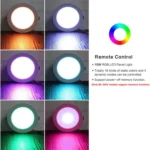 RGB+White Light Ceiling Lamp Round Recessed Dimmable Ceiling Light With Remote Controller - Image 3