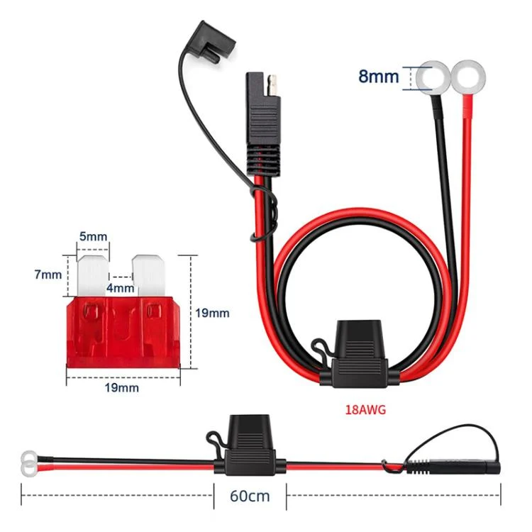 TBD06058327_B2.webp O-Terminal to SAE Power Cable With Fuse Battery Charger Extension Adapter Wire - Image 3