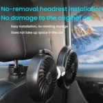 Car Brushless Motor Rear Headrest USB Double Head Fan - Image 10