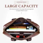 BULL CAPTAIN 048 Large Capacity Retro Business Top Layer Cowhide Hand-held Briefcase - Image 5