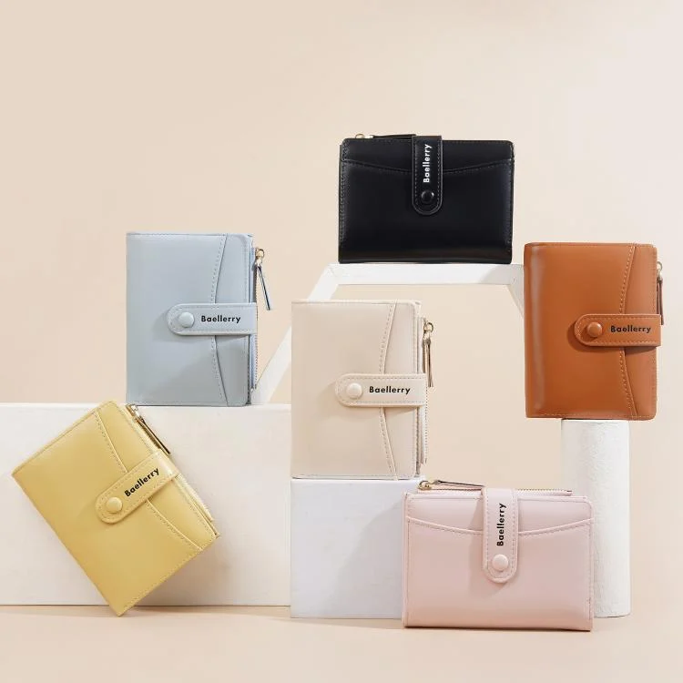 TBD06058441_B1.webp Baellerry N3256 Women Short Wallet Simple Bifold Zipper Coin Purse Soft Leather Buckle Money Clip - Image 2