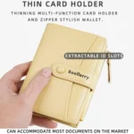 Baellerry N3256 Women Short Wallet Simple Bifold Zipper Coin Purse Soft Leather Buckle Money Clip - Image 5