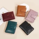 Baellerry N5122 Women Short Wallet Oil Waxed Leather Zipper Clasp Coin Purse - Image 2