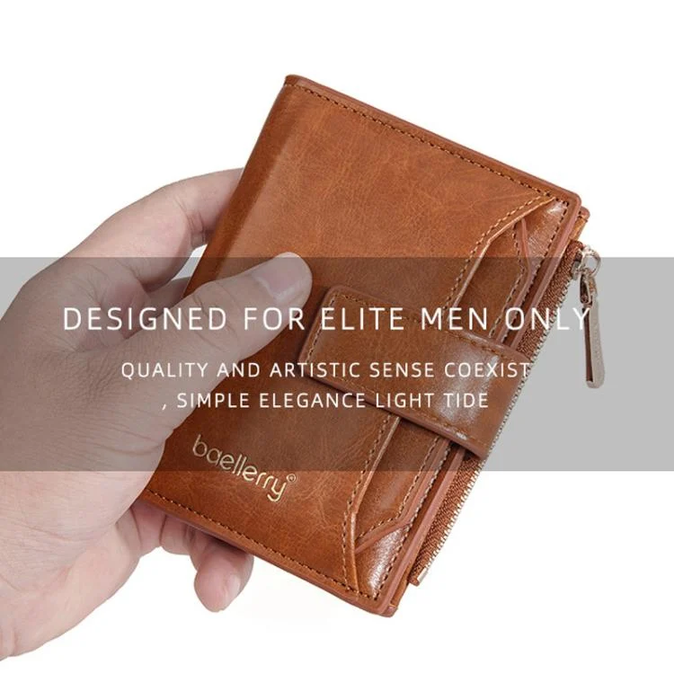 TBD06058445_B5.webp Baellerry N5122 Women Short Wallet Oil Waxed Leather Zipper Clasp Coin Purse - Image 6