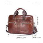 BULL CAPTAIN 054 Large Capacity Retro Business Top Layer Cowhide Hand-held Briefcase - Image 2
