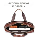 BULL CAPTAIN 054 Large Capacity Retro Business Top Layer Cowhide Hand-held Briefcase - Image 4