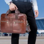 BULL CAPTAIN 054 Large Capacity Retro Business Top Layer Cowhide Hand-held Briefcase - Image 7