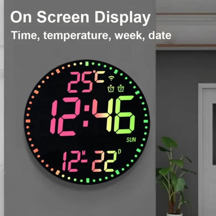 TBD06058613_B8.webp Wifi App Control LED Digital Wall Clock With RGB Light Multi-Functional Alarm Clock - Image 9