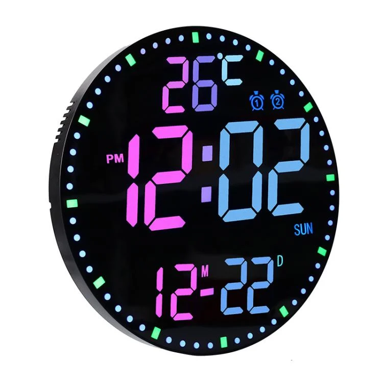 TBD06058624_B1.webp 11.6-Inch RGB Wall Clock With Remote Control Multi-Functional Alarm Clock - Image 2