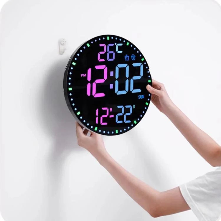 TBD06058624_B11.webp 11.6-Inch RGB Wall Clock With Remote Control Multi-Functional Alarm Clock - Image 12