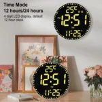 11.6-Inch RGB Wall Clock With Remote Control Multi-Functional Alarm Clock - Image 5