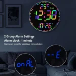 11.6-Inch RGB Wall Clock With Remote Control Multi-Functional Alarm Clock - Image 6