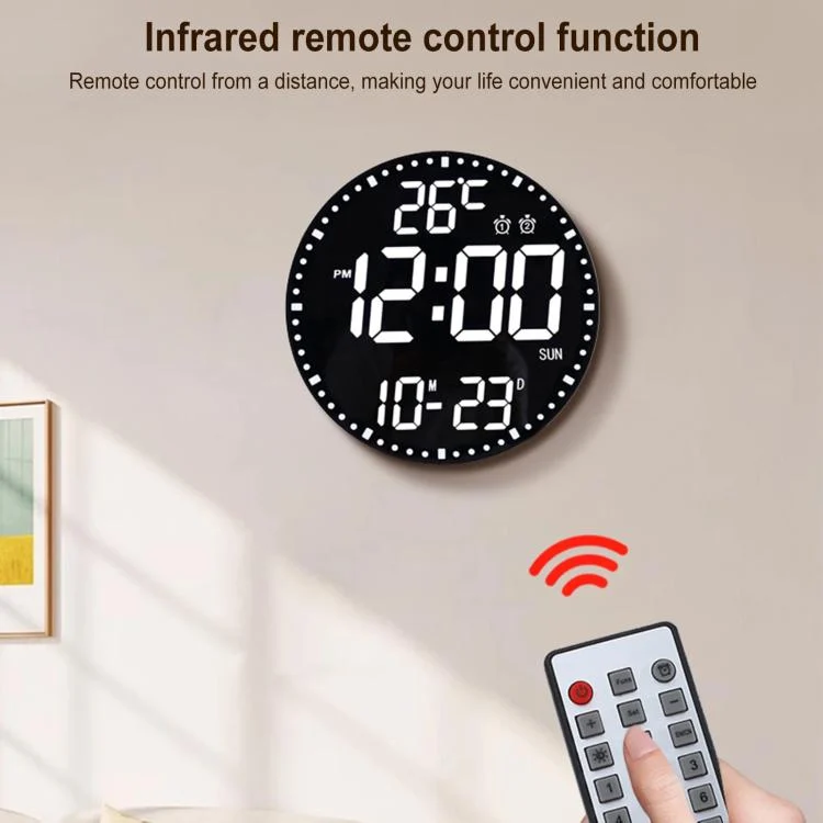 TBD06058624_B7.webp 11.6-Inch RGB Wall Clock With Remote Control Multi-Functional Alarm Clock - Image 8