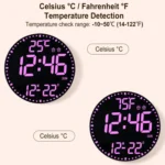11.6-Inch RGB Wall Clock With Remote Control Multi-Functional Alarm Clock - Image 9