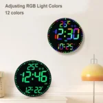 11.6-Inch RGB Wall Clock With Remote Control Multi-Functional Alarm Clock - Image 10