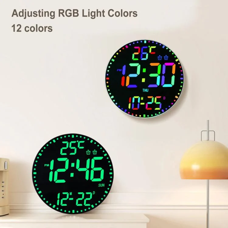 TBD06058624_B9.webp 11.6-Inch RGB Wall Clock With Remote Control Multi-Functional Alarm Clock - Image 10