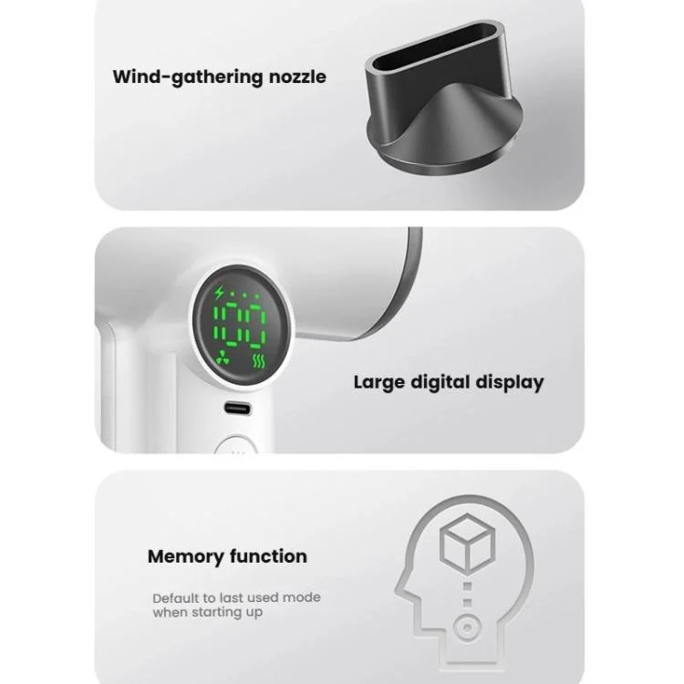 TBD06058721_B9.webp Wireless Hair Dryer With 30,000 RPM High-Speed Motor, 100-Level Adjustable Cool/Warm Air, 15600mAh Long-Lasting Battery - Image 10