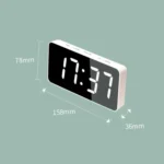 LED Mirror Digital Clock with Type-C Charging Port & 18650 Battery Compartment (Battery Not Included) - Image 10